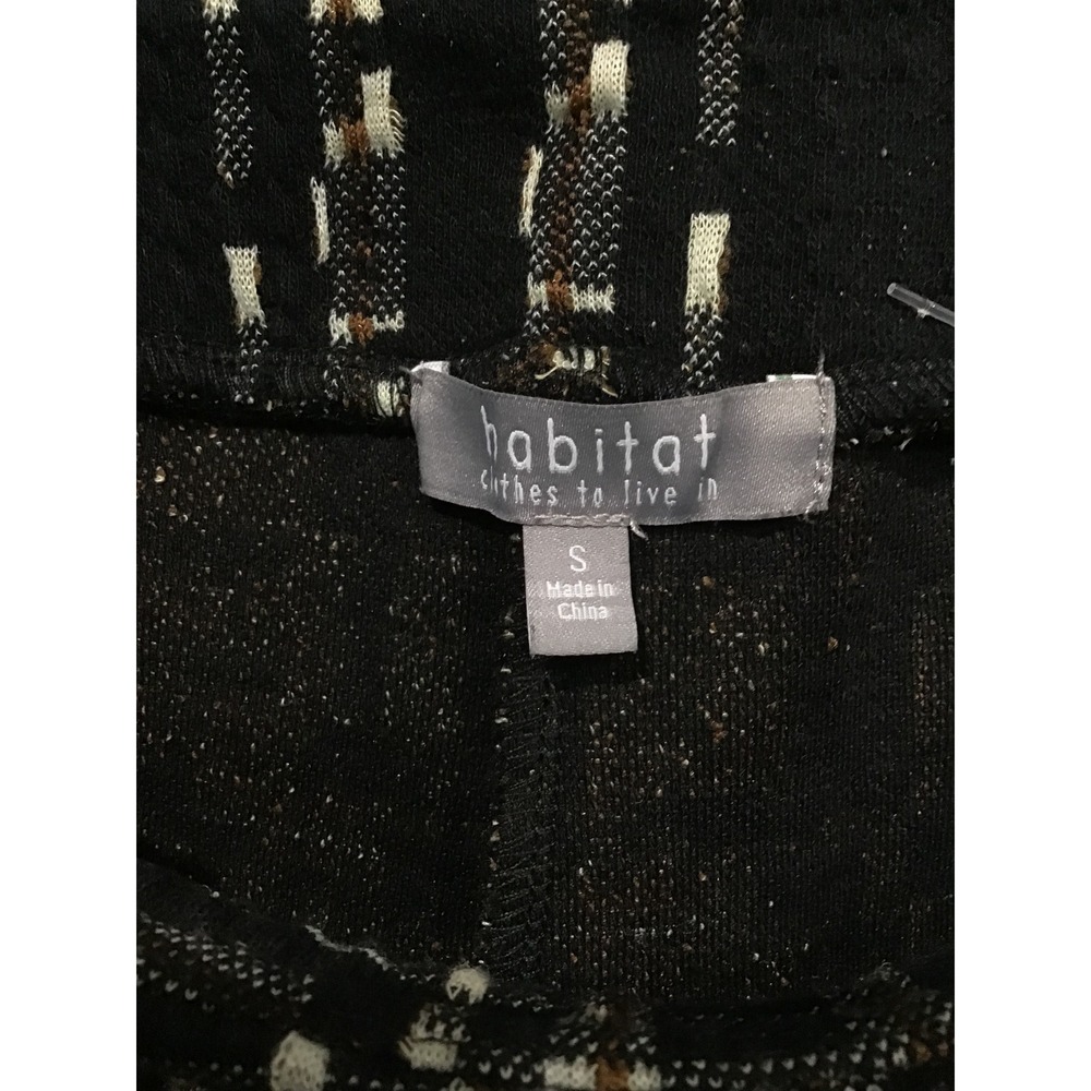 Habitat Speckle Knit Plaid Ankle Pants Black S Pull On Trousers Lagenlook Artsy - Picture 4 of 7